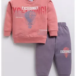 Mars Infiniti Kids Printed Round Neck Pure Cotton Sweatshirt With Jogger-image-10
