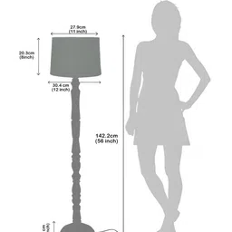 Homesake Rose & Blue Printed Wood FloorLamp image 2