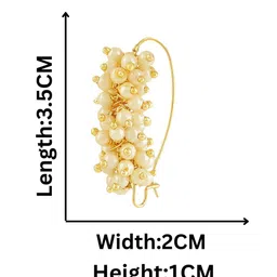 Sangria Gold-Plated Artificial Pearls Beaded Drop Earrings image 2