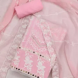 LeeliPeeri Designer Embroidered Georgette Unstitched Dress Material-picture-16