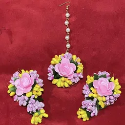 BALIKA VADHU Blooming Beaded Flower Jewellery Set image 1