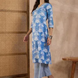 CHETI Printed Pure Cotton Tunic With Palazzo image 4