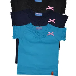 CLEVER Girls Pack of 3 Ruffles Tie-Up Neck Regular Top-picture-30