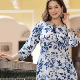 wawlooks Wowlooks women printed embroidered casual straight kurta-picture-13