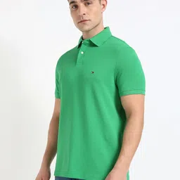 Tommy Hilfiger Men Solid Polo Collar Cotton T-shirt image 4