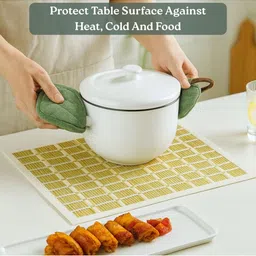 Attica Tracery 5-Pcs Beige & Off-White Textured Table Linen Set image 3