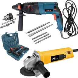 ranpra 1250W 26mm Electric Reversible hammer machine 5pc bit 13mm chuck &Adopter ,Angle grinder 900w Hammer Drill-picture-23