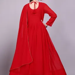 shiva clothing Dyed, Solid Georgette, Crepe Stitched Anarkali Gown image 2