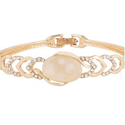 ANIKAS CREATION Gold-Plated Stone Studded Bangle-Style Bracelet image 3