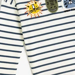 Koton Boys Striped Henley Neck Applique T-shirt image 3