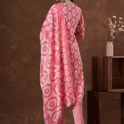 FASHOR Women Ethnic Motifs Printed Pure Cotton Kurta with Trouser & Dupatta image 5