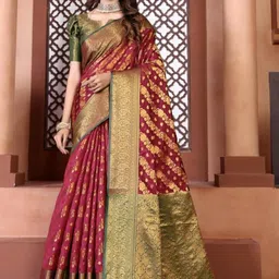 jayant creation Red Art Silk Barasi Sarees-picture-34