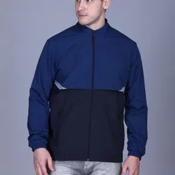 Roadster Men Full Sleeves Mock Collared Straight Hem Zipper Windcheater Jacket image 2
