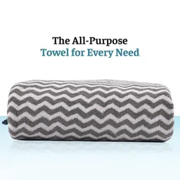 Kuber Industries Grey & White 6 Pieces Printed Microfiber 280 GSM Bath Towels image 2