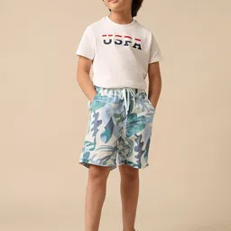 U.S. Polo Assn. Kids Boys Abstract Printed Regular Fit Mid-Rise Cotton Shorts-picture-31
