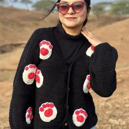 Sugercandy Women Floral Woollen Pullover with Embroidered Detail-picture-14