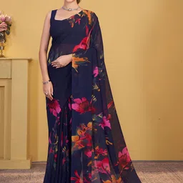 Garden Vareli Floral Printed Pure Georgette Saree-image-34