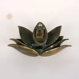 Exotic India Lotus Brown Brass Glossy Wall Hangings image 3