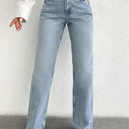 DressBerry Women Comfort Straight Fit High-Rise Light Fade Acid Wash Stretchable Jeans-picture-26