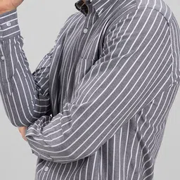 JAI TEXTILES Men Classic Slim Fit Striped Casual Shirt image 3