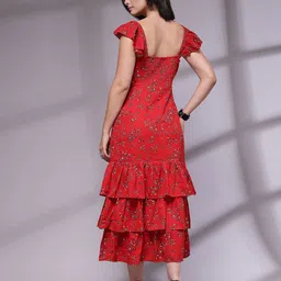 KASSUALLY Floral Print Layered Fit & Flare Midi Dress image 5