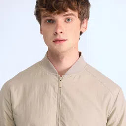 Flying Machine Men Stand Collar Solid Casual Bomber Jacket image 5