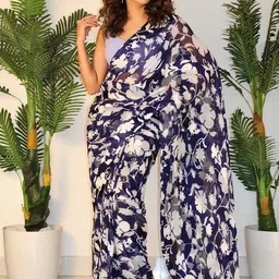 Sitanjali Floral Pure Georgette Saree-picture-15