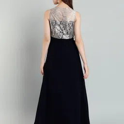 MISH X Women Georgette Fit & Flare Maxi Dress image 2