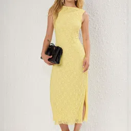 Trendyol Women Self Design Bodycon Midi Dress With Slits-image-75