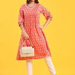 V-Mart Women Floral Printed Indie Florals Kurta image 3