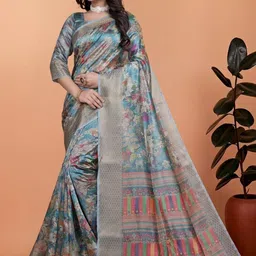 YASHASVI FASHION Floral Silk Blend Designer Saree image 3