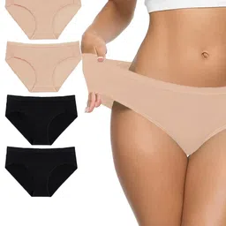 EMBATA Pack of 4 Women Mid-Rise Cotton Bikini Briefs-picture-16