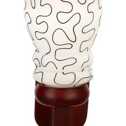 1ST TIME Black & White Printed Wood Abstract Shaped Shaped Wall Lamp image 2