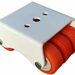 hinglaj 6 WHEELS NON MOVABLE ORANGE CASTER 4 PC. SET Swivel Furniture Caster (Pack of4) Swivel Furniture Caster image 2