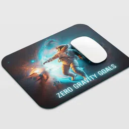 PrintFlow Studio Zero Gravity Goals Astronaut Mouse Pad | HD Space Print, Anti-Slip Base Non Slip Base Mousepad image 3