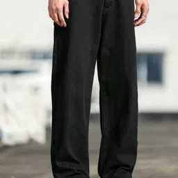 shre.ce Men Loose Fit Mid Rise Black Jeans-picture-27