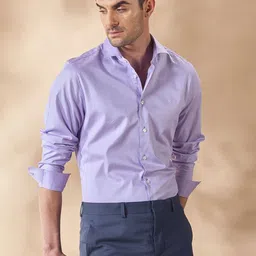 Aldeno Men India Spread Collar Geometric Printed Cotton Slim Fit Formal Shirt-image-16