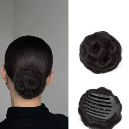 VIEWS Clip-In Straight Bun Hair Extension - Brown - 7 Inch image 5