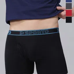 MACHO Pack Of 5 Super Combed Cotton Mid-Rise Short Trunks-picture-16