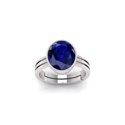 Pranjal Gems Unisex 9.25 Ratti Neelam Sapphire Gemstone Adjustable Finger Ring-picture-41