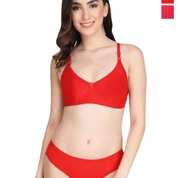 Liigne Women Pack Of 2 Everyday Padded Bra Pure Cotton Lingerie Set-picture-14