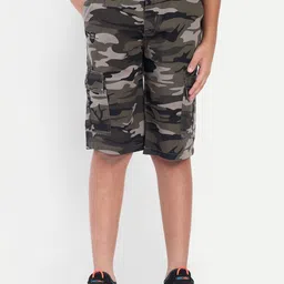 PUPPET-NX Boys Camouflage Printed Mid-Rise Cargo Shorts-picture-26
