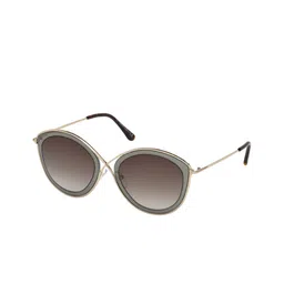 Tom Ford Women Grey Lens & Gold-Toned Cateye Sunglasses with-picture-30