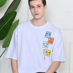 FITINC Men Bio Finish Graphic Printed Oversized Drop-Shoulder Sleeves Pure Cotton T-shirt-picture-33