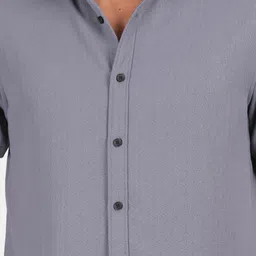 Blu MNKY Men Smart Solid Spread Collar Slim Fit Casual Shirt image 2