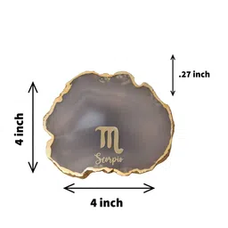 HOMEARTE White Zodiac Sign Scorpio Printed Table Coaster image 4