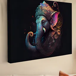 Aura Black & Blue 1 Piece Canvas Religious Wall Paintings image 5