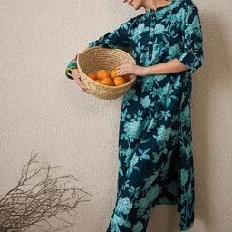 Indo Era Printed Three-Quarter Sleeves Tunic With Palazzo image 4