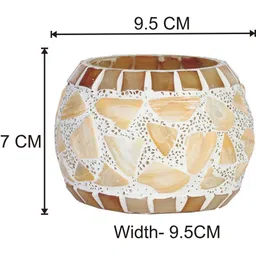 Somil Vibrant Multicolor Glass Candle Holder Add A Touch Of Magic To Diwali, Parties & Candlelight Dinners, Size-9.5 X 9.5 X 7 Cm Pack OF 1 image 2