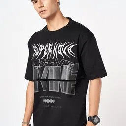 Street 808 by Pantaloons Men Typography Printed Round Neck Cotton T-shirt image 3